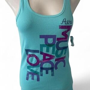 Aeropostale Aqua Ribbed Tank